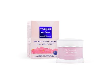 Denný pleťový krém s kolagénom probiotický s organickým ružovým olejom YOGHURT OF BULGARIA 50 ml