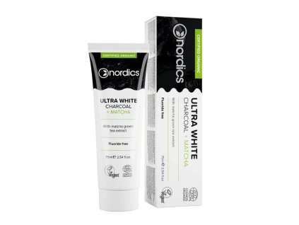 Zubná pasta NORDICS aktívne uhlie + matcha, 75 ml