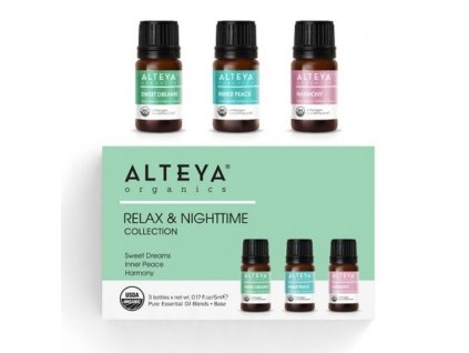 Set esenciálnych olejov nočný relax Alteya Organics (3 x 5 ml)
