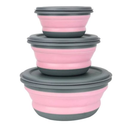 Praktická sada skladacích dóz na potraviny s vákuovým viečkom