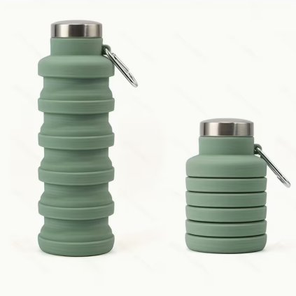 Praktická inovatívna skladacia silikónová fľaša na vodu