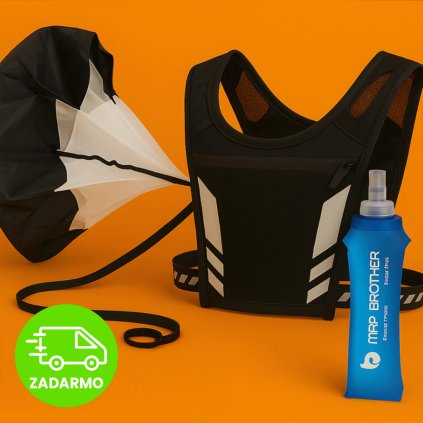 Výkonnostný balíček – Bežecká vesta + odporový padák + športová fľaša ZDARMA