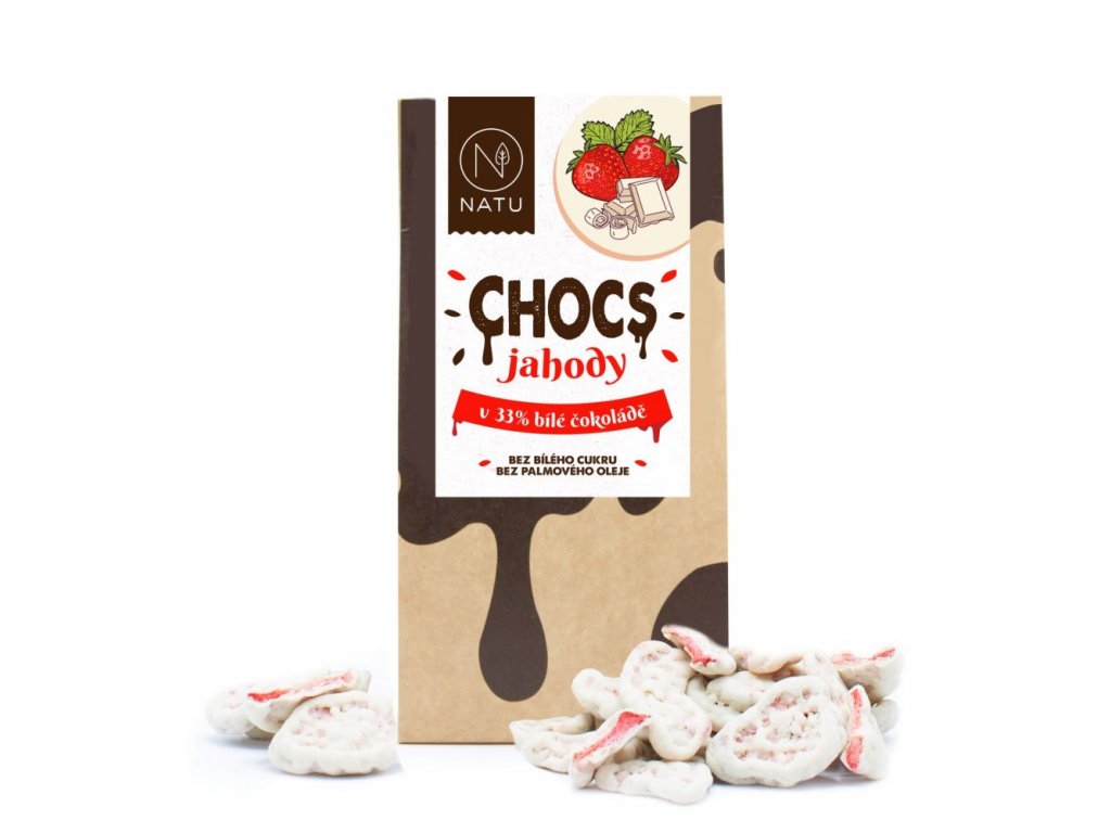 CHOCS Jahody v 33% bílé čokoládě 100g | Natureforlife.cz