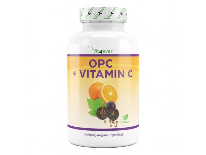 OPC s vitamínem C 180 kapslí | 900 mg extraktu z hroznových jadérek | Natureforlife.cz