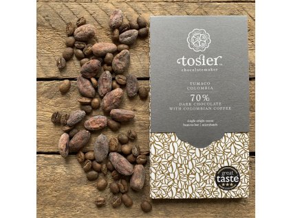 TOSIER CHOCOLATEMAKER Hořká čokoláda s kolumbijskou kávou | 70% KAKAO | Natureforlife.cz