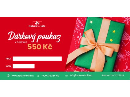 Dárkový poukaz 550 kč | Natureforlife.cz