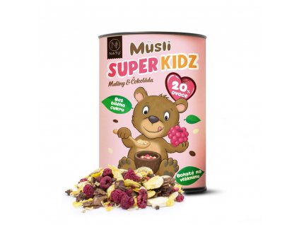 Super Kidz Müsli pro děti - maliny a čokoláda 300g | Natureforlife.cz