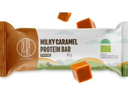 BrainMax Pure Milky Caramel Protein Bar, Proteinová tyčinka, Mléčný karamel, BIO | Natureforlife.cz