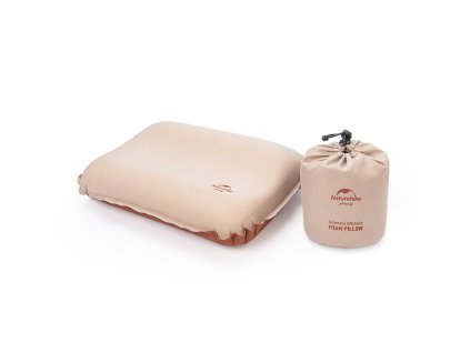 Samonafukovací anatomický vankúš Naturehike 320g - krémový/tehlový