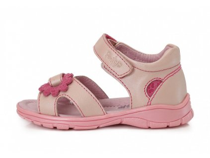 Sandály Ponte PS218 otevřená špice růžová/květ (Barva růžová, Velikost boty 33)