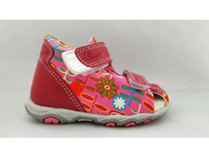 Sandály Santé 810/401 růžová/květy (Barva růžová, Velikost boty 21)