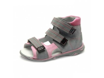 Sandály Fare 176 šedá/růžová (Barva růžová, Velikost boty 27)