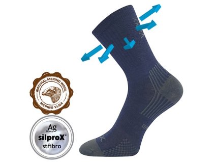 voxx optimalik detske sportovni vlnene ponozky tmave modra 35 38