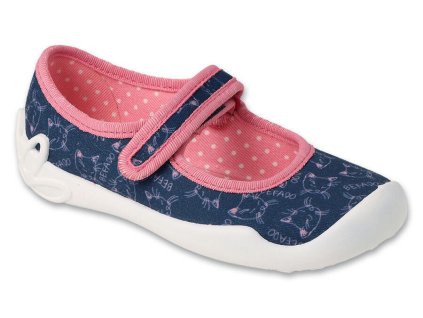 Bačkůrky Befado 114X533 suchý zip modrá/kočky