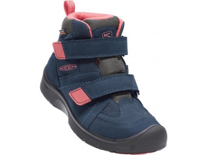 Obuv celoroční Keen Hikeport Mid Strap WP (Barva modrá, Velikost boty 24)