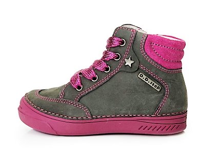 Obuv celoroční DDstep 040-23 šedá/růžová (Barva šedá/růžová, Velikost boty 36)