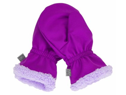 Rukavice Fantom softshell s kožíškem (Velikost 2, Barva orchidej)
