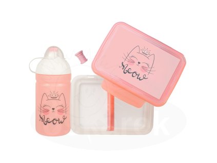 Box Zdravá sváča+láhev 0,5 l set Kočka (Barva kočka)