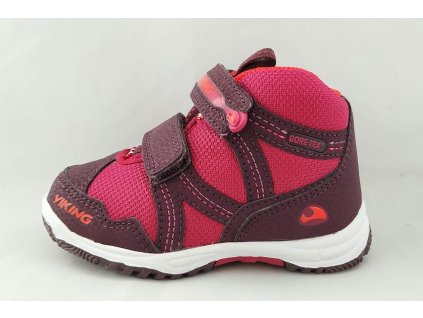 Obuv celoroční Viking Woodpecker Mid GTX (Barva fuchsia, Velikost boty 23)