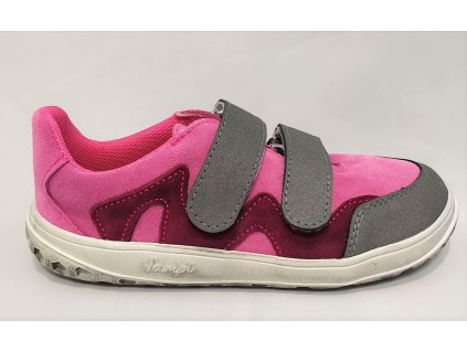 Obuv celoroční Jonap Nella barefoot suchý zip růžová (Barva růžová, Velikost boty 31)