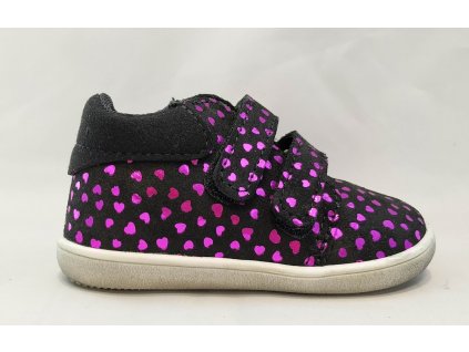 Obuv celoroční Jonap Kid velcro černá/srdíčka (Barva černá, Velikost boty 21)