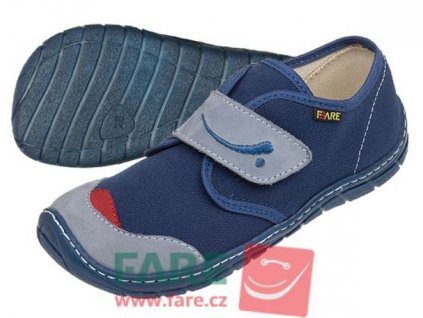 Obuv Fare bare 5211402 plátěné tm.modré (Barva modrá, Velikost boty 29)
