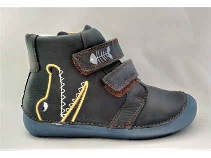 Obuv celoroční DDstep barefoot A063-220M modrá/krokodýl (Barva modrá, Velikost boty 25)