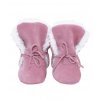 Capáčky BaBice kožené zimní (Barva růžová, Velikost boty 16-17)