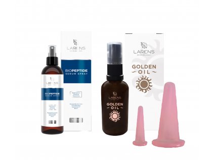 Larens Golden Oil masážny set, k masáži obličeje, tváre ale i péči, starostlivosti o pleť, massage set