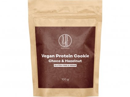 brainmax pure vegan protein cookie mlecna cokolada liskovy orech 100 g 1
