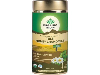 Organic India Tulsi s harmančekom a medom, sypaný čaj, 100 g