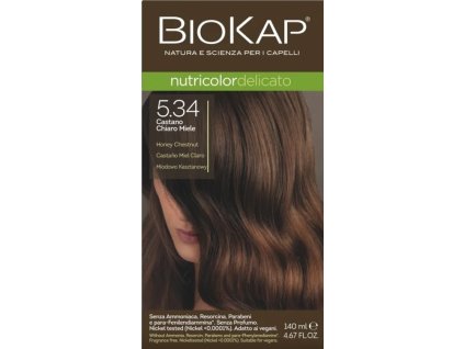 BIOKAP Nutricolor Delicato Farba na vlasy Medový gaštan 5.34