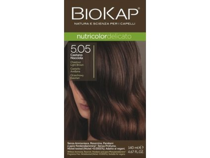 BIOKAP Nutricolor Delicato Farba na vlasy Gaštanová svetlá hnedá 5.05