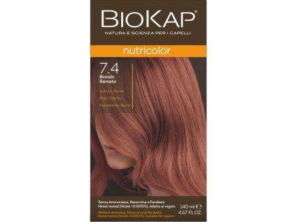 BIOKAP Nutricolor Farba na vlasy Medený blond 7.4