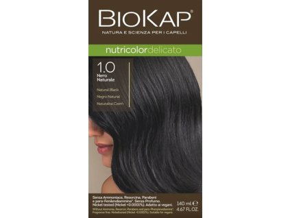 BIOKAP Nutricolor Delicato Farba na vlasy Čierna 1.0