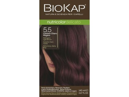BIOKAP Nutricolor Delicato Farba na vlasy Mahagónová svetlá hnedá 5.5