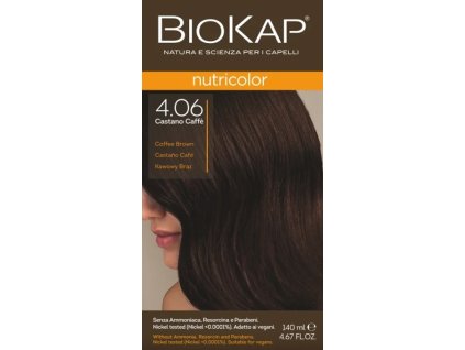 BIOKAP Nutricolor Farba na vlasy Kávová hnedá 4.06