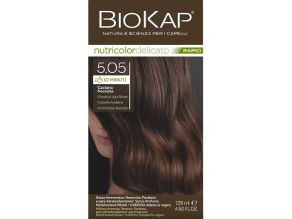 BIOKAP Nutricolor Delicato RAPID Farba na vlasy Gaštanová hnedá 5.05