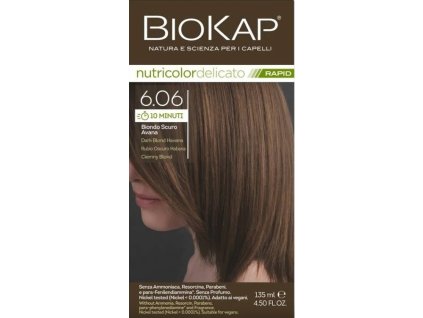 BIOKAP Nutricolor Delicato RAPID Farba na vlasy Tmavý blond Havana 6.06