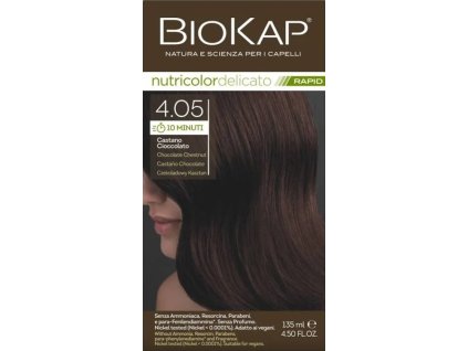 BIOKAP Nutricolor Delicato RAPID Farba na vlasy Čokoládový gaštan 4.05