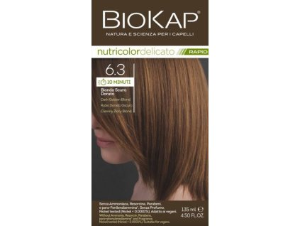 BIOKAP Nutricolor Delicato RAPID Farba na vlasy Tmavý Zlatý blond 6.3