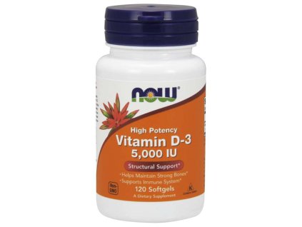 NOW Vitamín D3, 5000 IU
