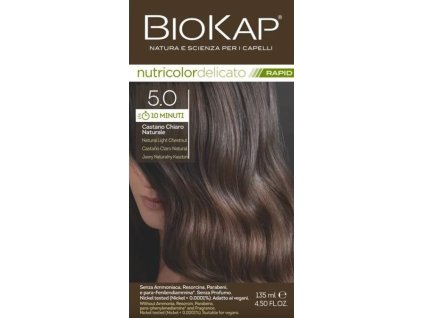 BIOKAP Nutricolor Delicato RAPID Farba na vlasy Prirodzený svetlý gaštan 5.0