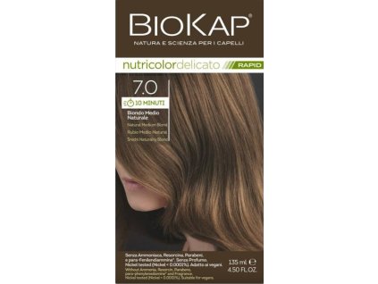 BIOKAP Nutricolor Delicato RAPID Farba na vlasy Prirodzený plavý blond 7.0