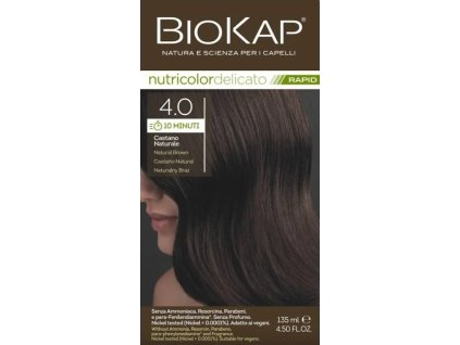 BIOKAP Nutricolor Delicato RAPID Farba na vlasy Prirodzená hnedá 4.0