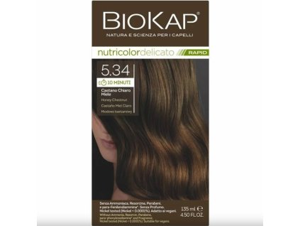 BIOKAP Nutricolor Delicato RAPID Farba na vlasy Medový gaštan 5.34