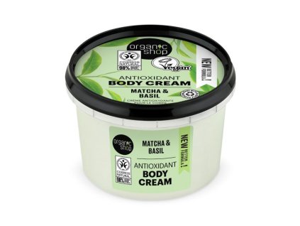 Organic shop Antioxidant Body Cream matcha a bazalka 250 ml