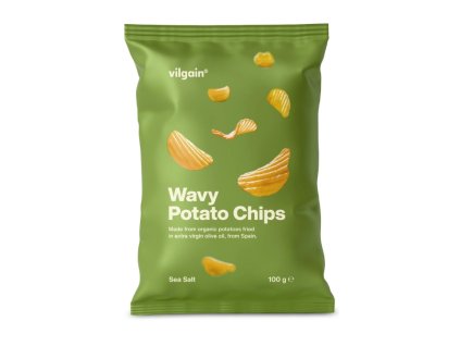 Vilgain Vrúbkované zemiakové chipsy morská soľ 100 g