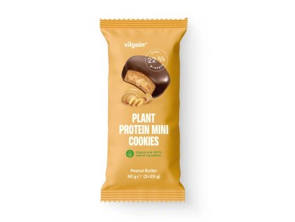 Vilgain Plant protein mini cookies BIO, arašidové maslo 50 g