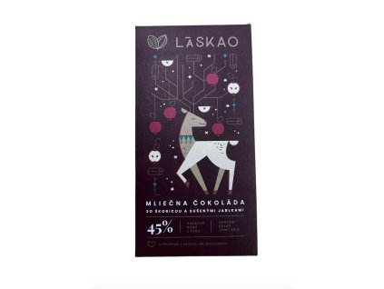 Laskao Čokoláda mliečna vianočná, škorica, jablko 75 g